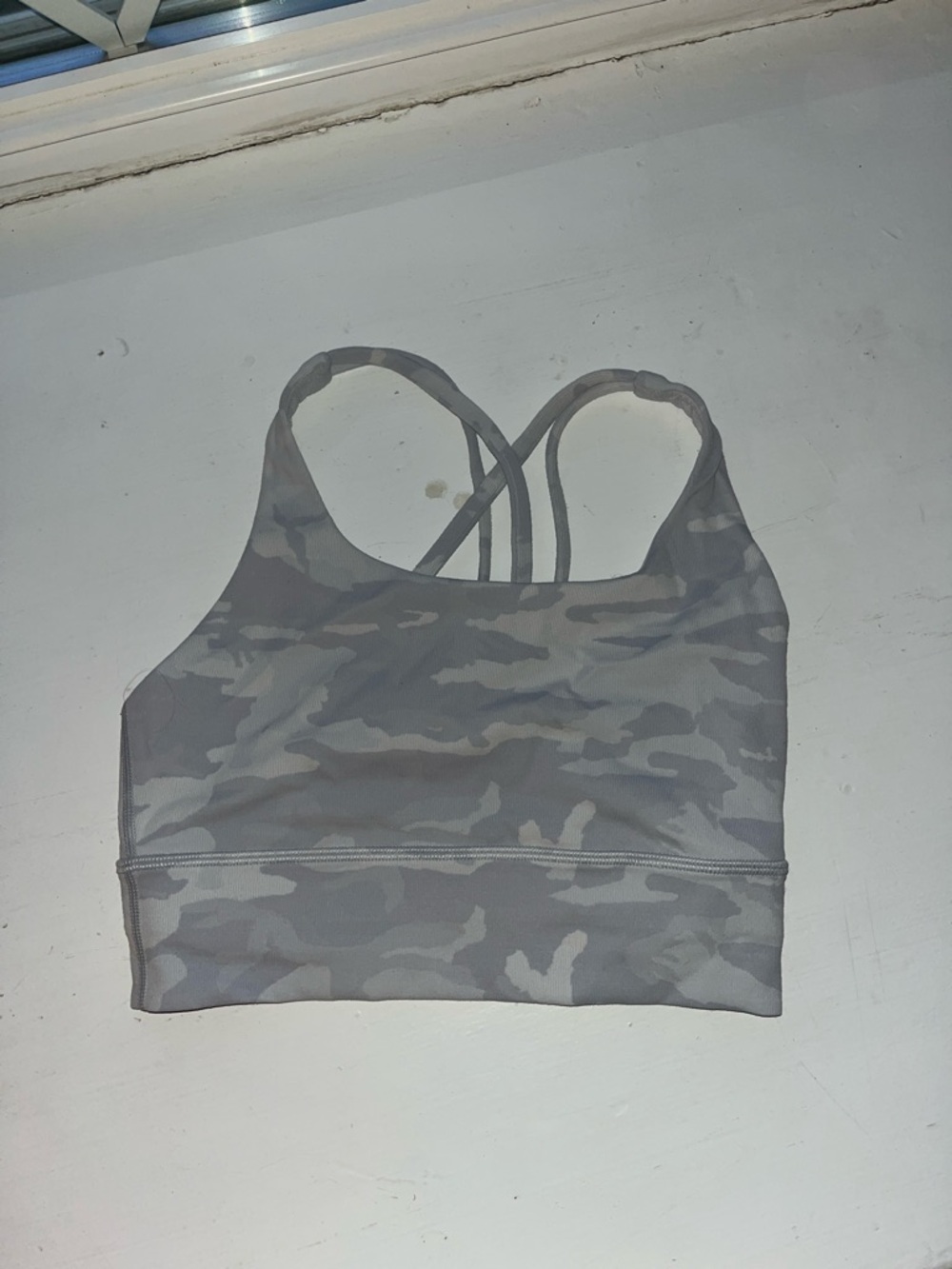 lululemon athletica Grey Camo Strappy Sports Bra